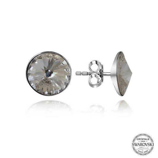 Swarovski Crystal Stone Stud Women's Silver Earring