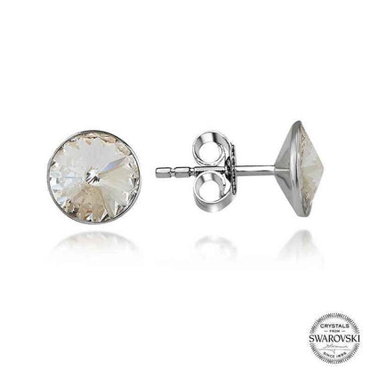 Swarovski Crystal Stone Silver Stud Women's Earring