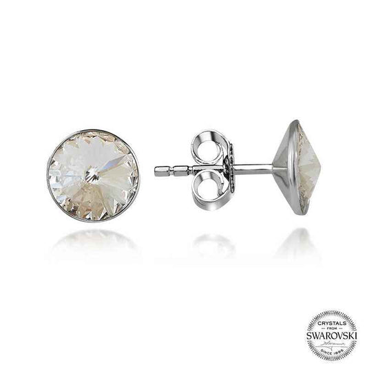 Swarovski Crystal Stone Silver Stud Women's Earring