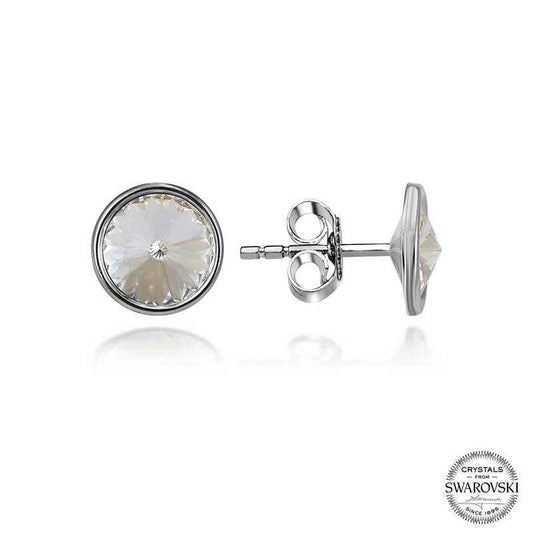 Swarovski Crystal Stone Silver Stud Women's Earring