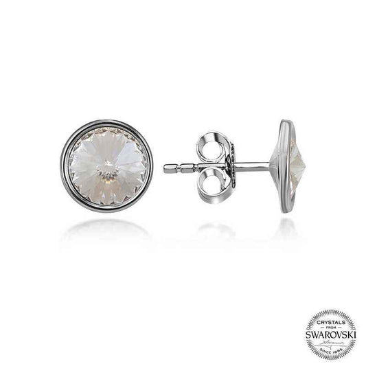 Swarovski Crystal Stone Stud Women's Silver Earring