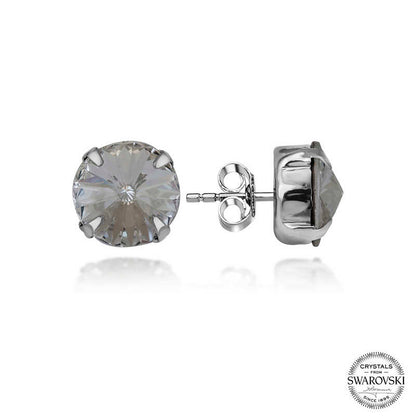 Swarovski Crystal Stone Stud Women's Silver Earring
