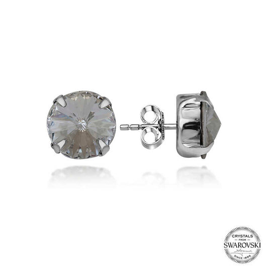 Swarovski Crystal Stone Stud Women's Silver Earring