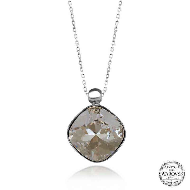 Swarovski Crystal Stone Women's Silver Necklace
