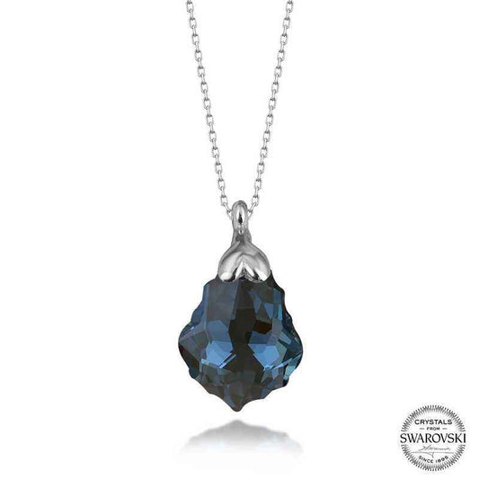 Swarovski Crystal Stone Women's Silver Necklace