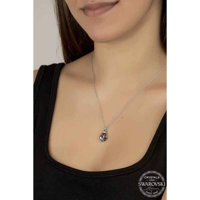 Swarovski Crystal Stone Women's Silver Necklace