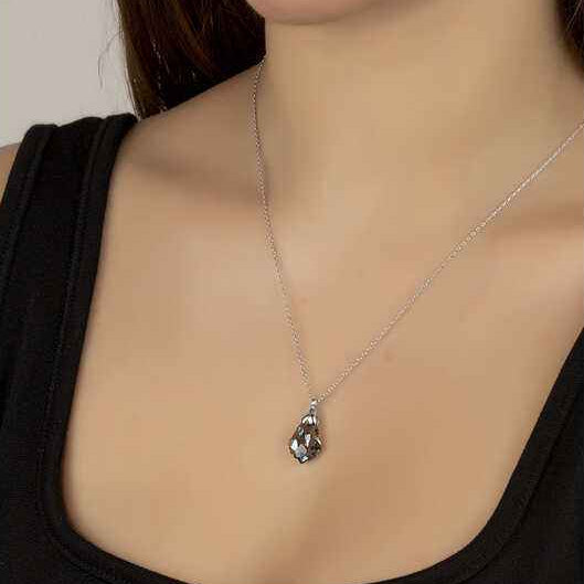 Swarovski Crystal Stone Women's Silver Necklace