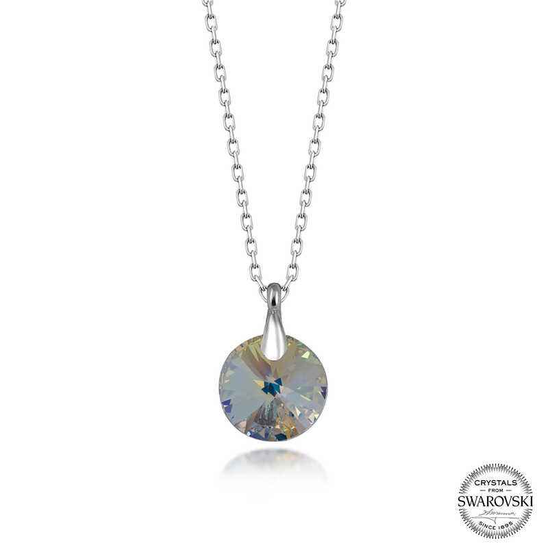 Swarovski Crystal Stone Women's Silver Necklace