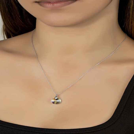 Swarovski Crystal Stone Women's Silver Necklace