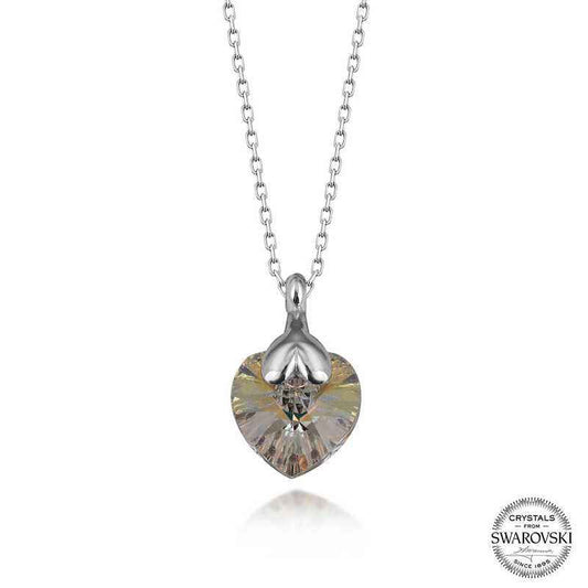 Swarovski Crystal Heart Women's Silver Necklace