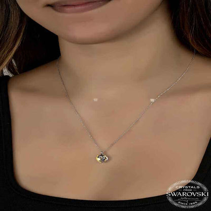 Swarovski Crystal Heart Women's Silver Necklace