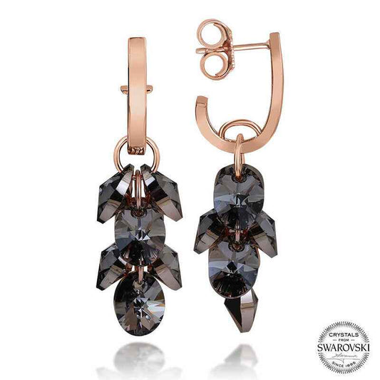 Swarovski Crystal Cluster Drop Women's Silver Earrings