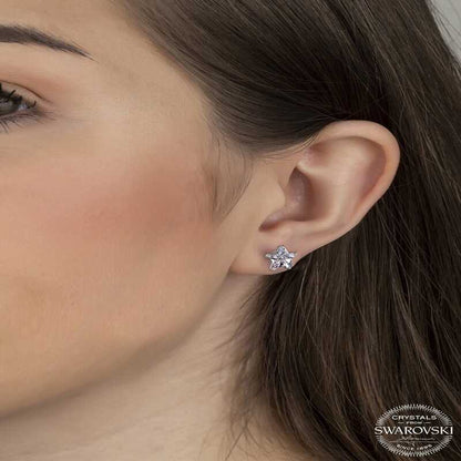Swarovski Crystal Star Stud Women's Silver Earring