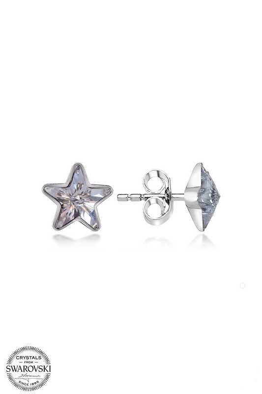 Swarovski Crystal Star Stud Women's Silver Earring
