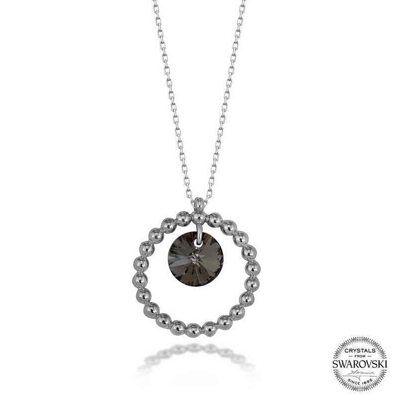Swarovski Crystal Stone Ring Silver Women's Necklace