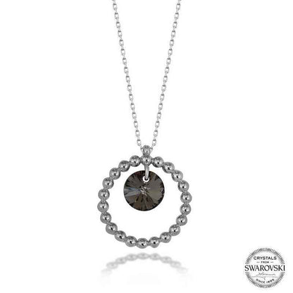Swarovski Crystal Stone Ring Silver Women's Necklace