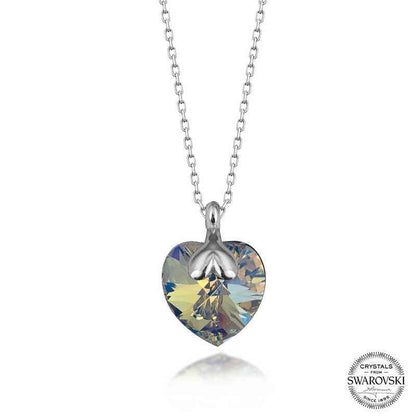 Swarovski Crystal Heart Stone Women's Silver Necklace