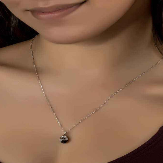 Oval Swarovski Crystal Stone Women's Silver Necklace