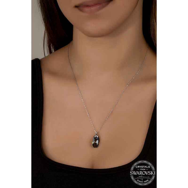 Swarovski Crystal Stone Special Cut Women's Silver Necklace