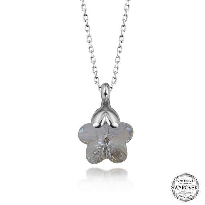 Swarovski Crystal Daisy Women's Silver Necklace