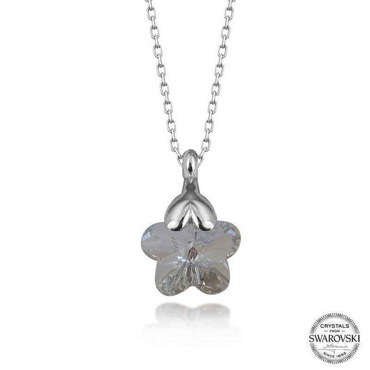 Swarovski Crystal Daisy Women's Silver Necklace