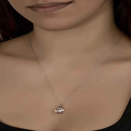 Swarovski Crystal Daisy Women's Silver Necklace