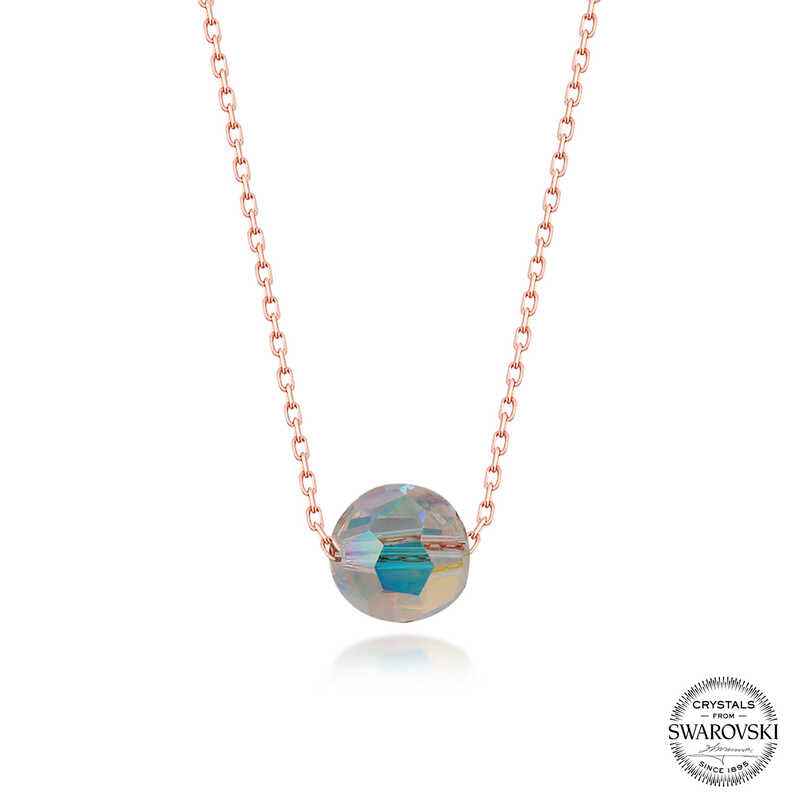 Swarovski Crystal Stone Shiny Ball Women's Silver Necklace