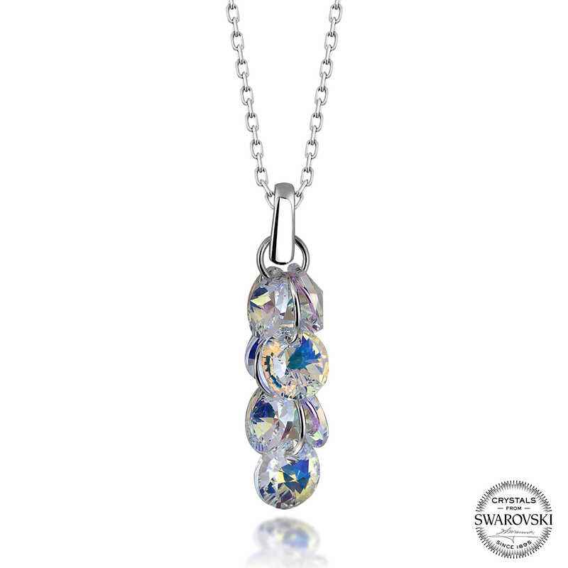 Swarovski Crystal Cluster Women's Silver Necklace