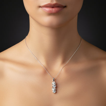 Crystal Cluster Women's Silver Necklace