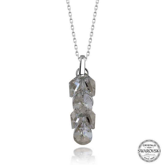 Swarovski Crystal Cluster Women's Silver Necklace