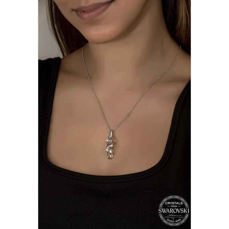 Swarovski Crystal Cluster Women's Silver Necklace
