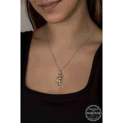 Swarovski Crystal Cluster Women's Silver Necklace