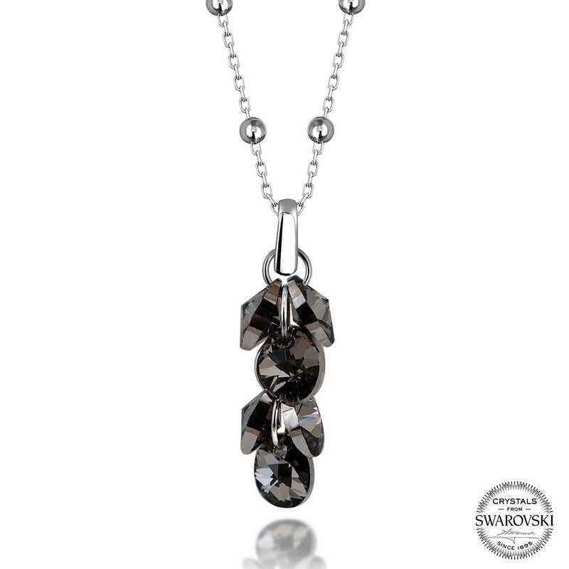 Swarovski Crystal Cluster Women's Silver Necklace