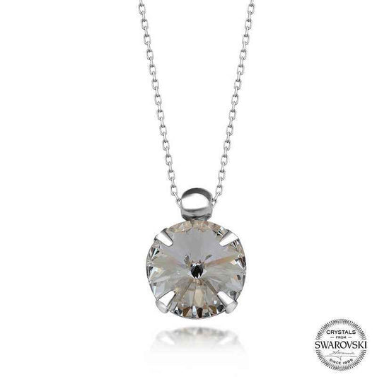 Swarovski Crystal Solitaire Women's Silver Necklace