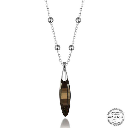 Collier en argent pour femme avec chaîne à billes en cristal Swarovski
