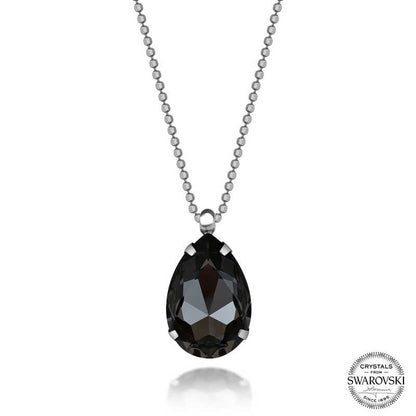 Collier en argent avec chaîne à billes en cristal pour femme