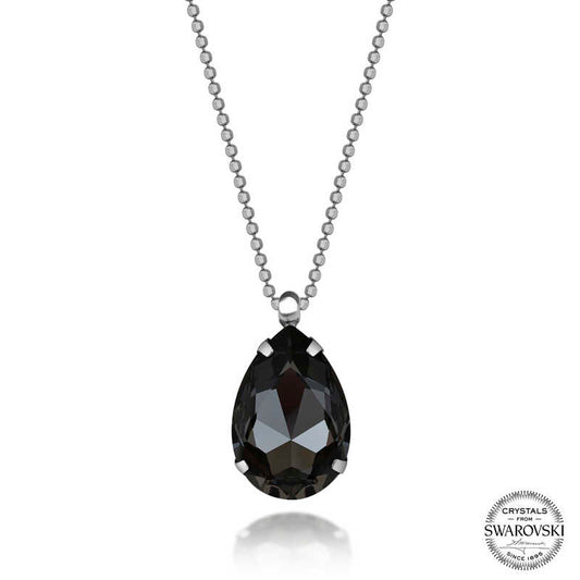 Collier en argent avec chaîne à billes en cristal pour femme