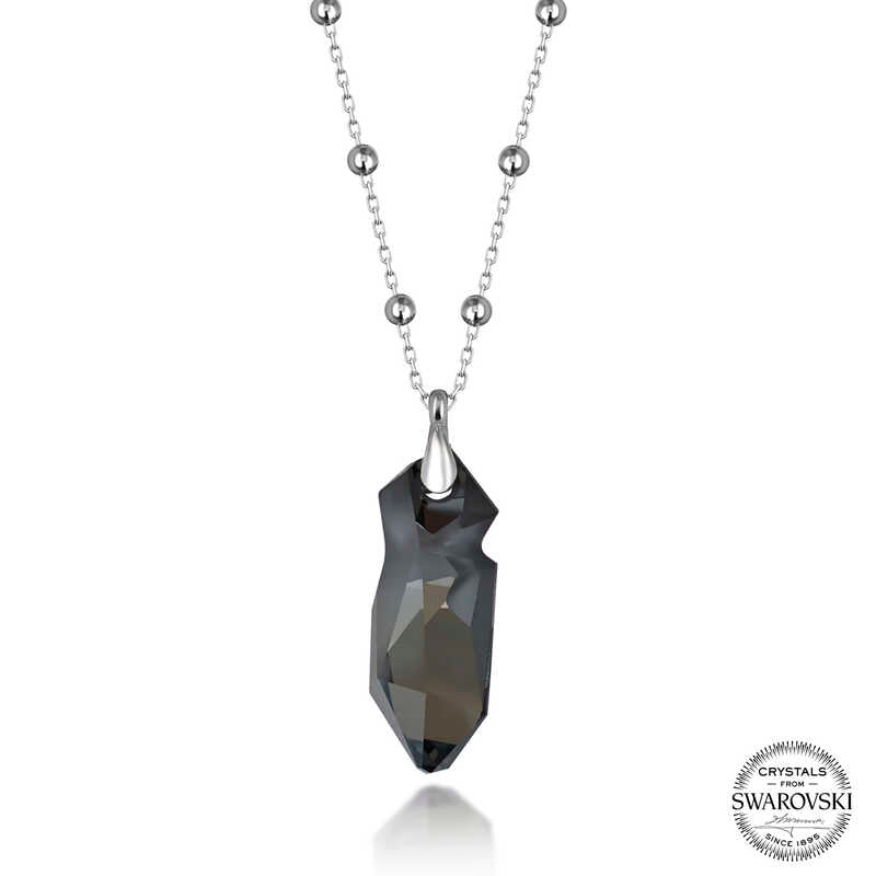 Collier en argent pour femme avec chaîne à billes en cristal Swarovski
