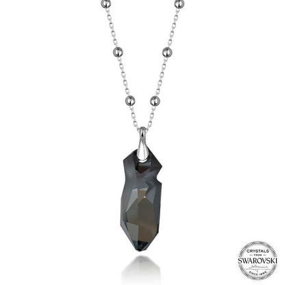 Collier en argent pour femme avec chaîne à billes en cristal Swarovski
