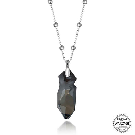 Collier en argent pour femme avec chaîne à billes en cristal Swarovski