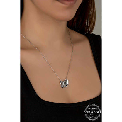 Collier en argent pour femme avec cygne en cristal Swarovski