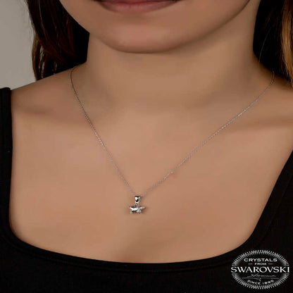 Collier en argent pour femme avec étoile en cristal Swarovski