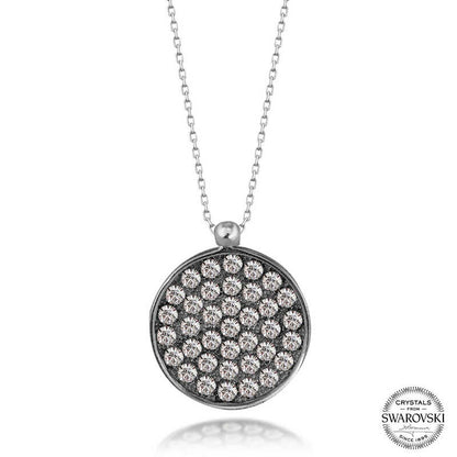 Collier rond en argent avec cristaux Swarovski pour femme