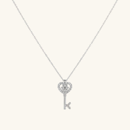Swarovski Stone Key Women's Silver Necklace