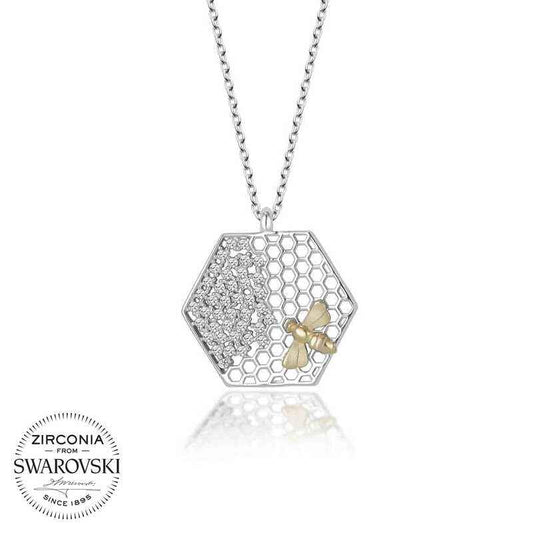 Swarovski Stone Bee Women's Silver Necklace
