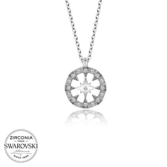 Swarovski Stone Circle Women's Silver Necklace