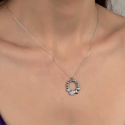 Collier en argent pour femme Swarovski Stone Circle Heart