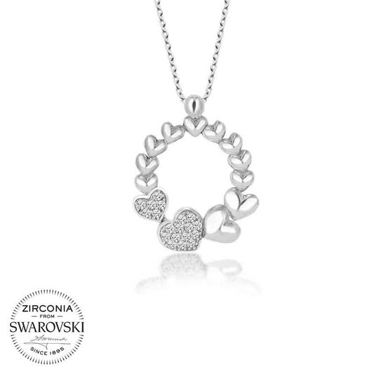 Collier en argent pour femme Swarovski Stone Circle Heart