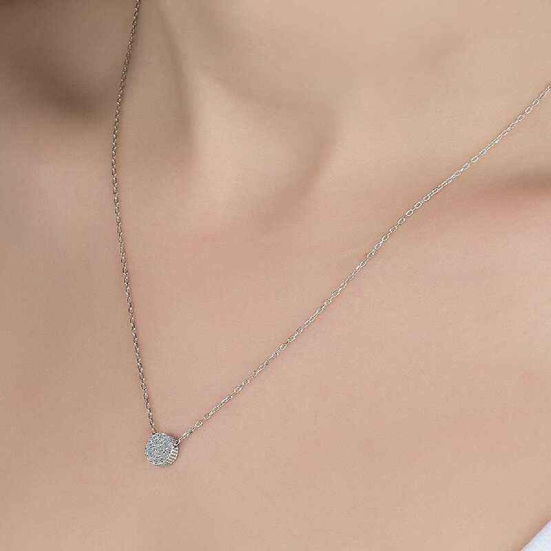 Swarovski Stone Circle Women's Silver Necklace