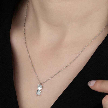 Swarovski Stone Silver Girls' Necklace